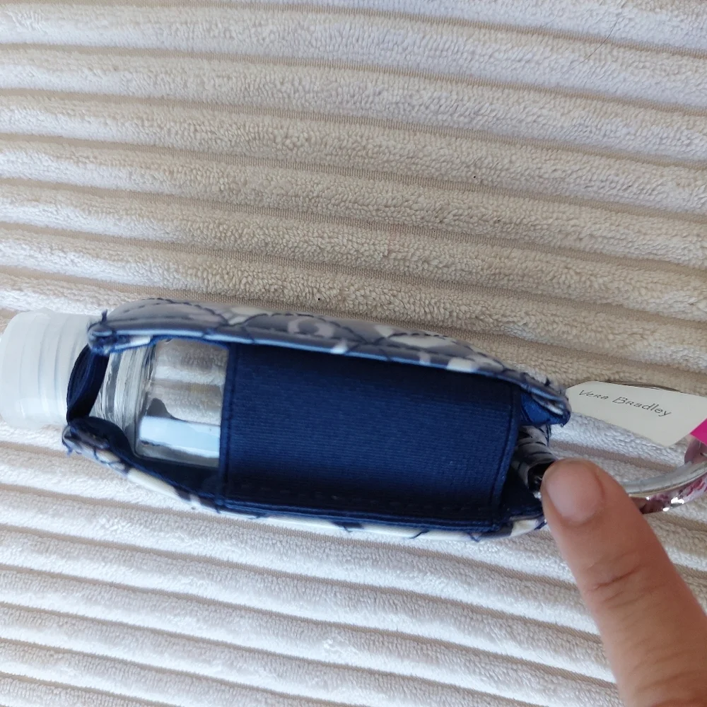 Navy Floral Hand Sanitizer Keychain Holder Vera Bradley Blue